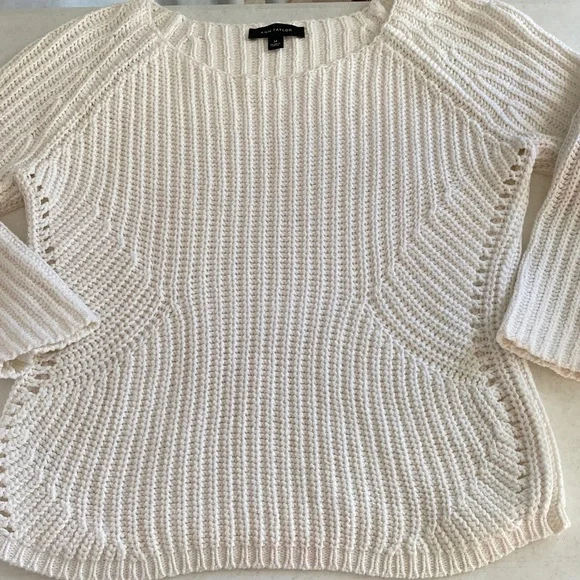 Ann Taylor Cream Knit Sweater - Picture 1 of 4